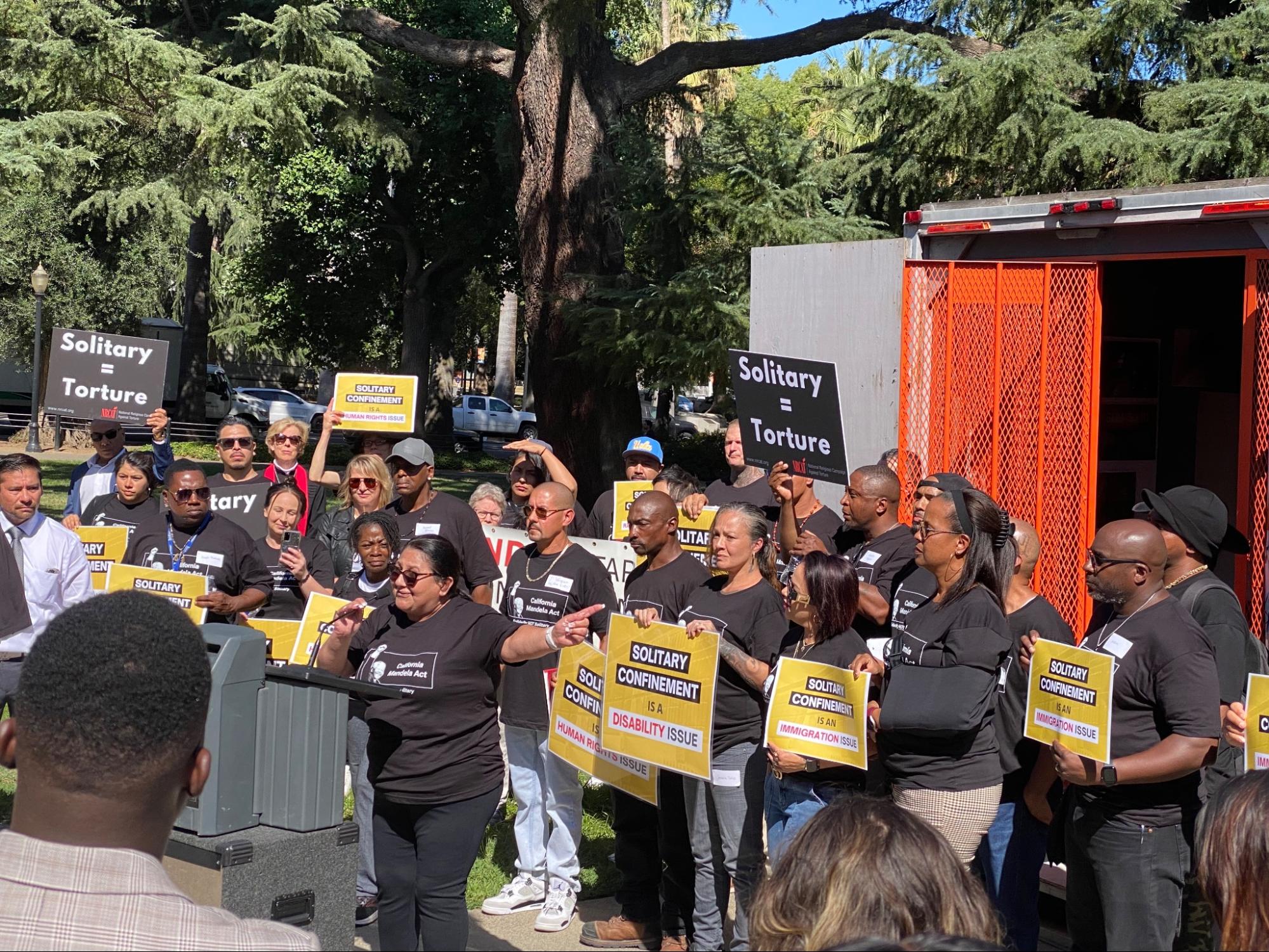 Dolores Canales speaks at press conference in Sacramento